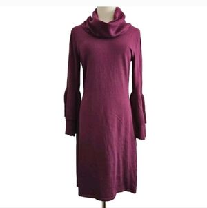 Nina Leonard NWT Women’s Cowl Neck sweater dress Size Small Plum